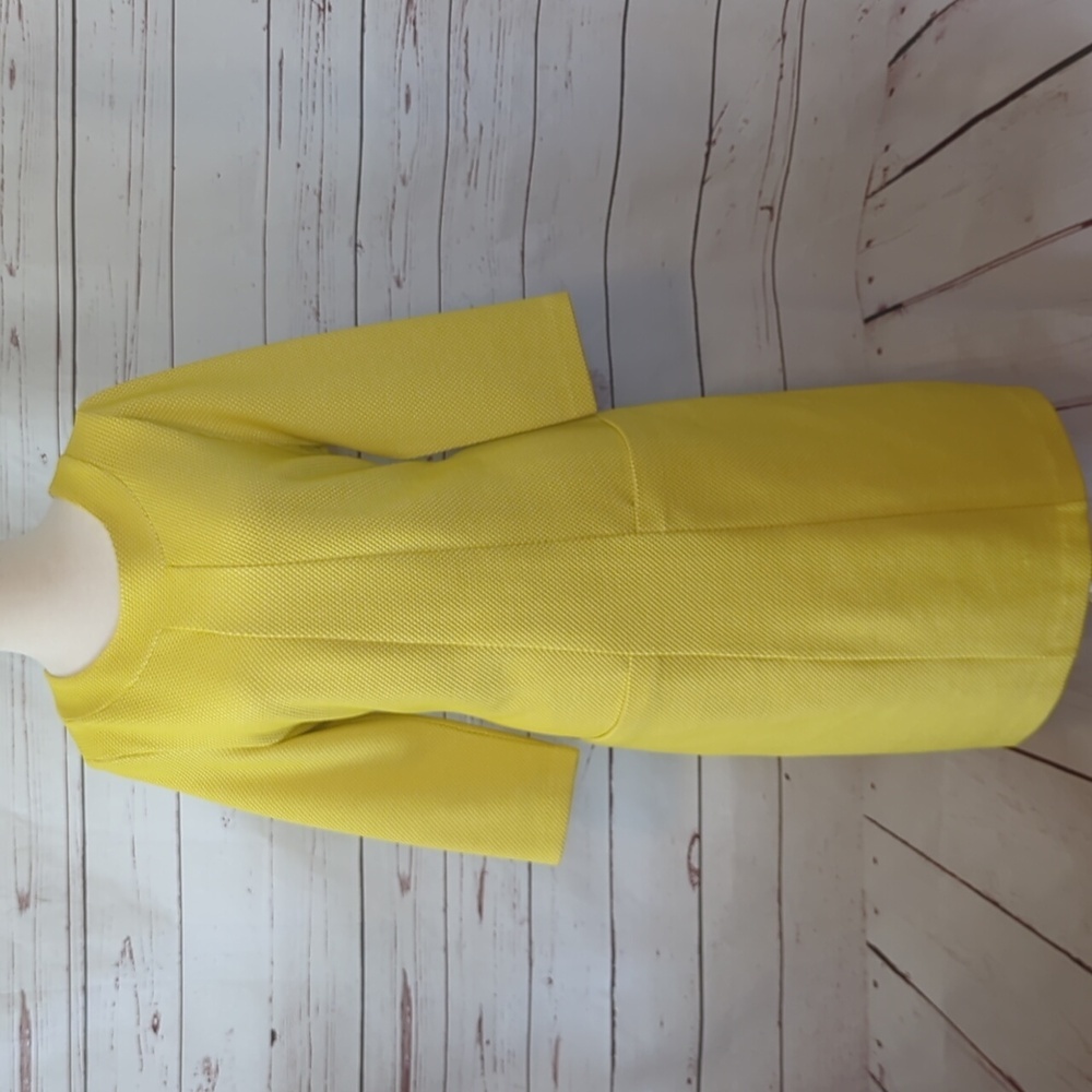 Boden Yellow Saffron Sheath Shift Ottoman Trinity Jasmine Knit 3/4 Sleeve‎ Dress
